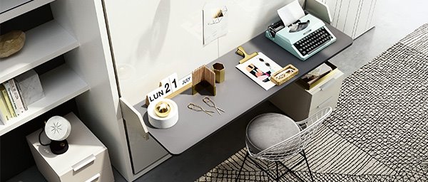 Opklapbed met bureau Penelope BedHabits 2